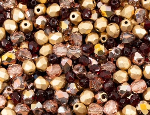 10 grams (approx. 120-150 pcs) Faceted Round Fire Polished Beads, size mix, X02 (X02), Glass, Czech Republic von Bohemia Crystal Valley