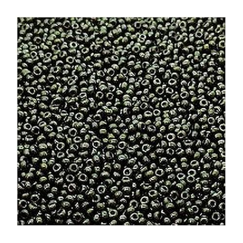 100 g Rocailles PRECIOSA seed beads, 10/0 (approx. 2.3 mm) dark green metallic (Rocailles preciosa Samenperlen Grünes Metallic) von Bohemia Crystal Valley