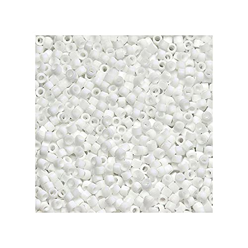 100 g TOHO Round Seed Beads Rocailles, size 11/0, Opaque Frosted White (# 41F), Japan, Glass von Bohemia Crystal Valley