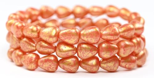 100 pcs Shaped Pressed Glass Beads, White 86720 84304 (02010-86720-84304), 10 x 8 x 6 mm, Glass, Czech Republic von Bohemia Crystal Valley
