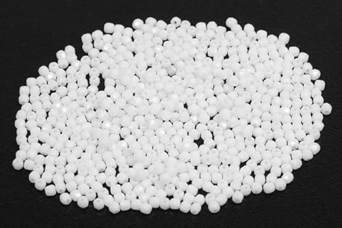 120pcs Feuerpolierte facettierte Perlen rund 2 mm, Kreide weiß (3000), Böhmisches Kristall Glas, Tschechien 15119001 Fire Polished Faceted Beads Round von Bohemia Crystal Valley