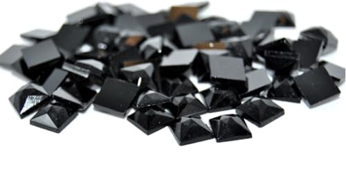 144 pcs Square Cabochon Flat Back No Hole 8,Black (23980), Glass, Czech Republic von Bohemia Crystal Valley