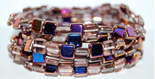 150 stk Flach quadratisch gepresste Glasperlen, Kristall 29500 (30 29500), Glas, Tschechische Republik, Größe 8 x 8 mm (0.31 x 0.31 in) von Bohemia Crystal Valley