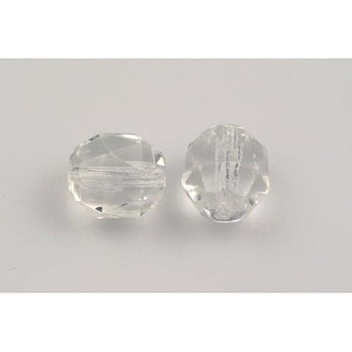 15pcs Feuerpolierte facettierte Perlen halb rund 10 mm, Kristall (30), Böhmisches Kristall Glas, Tschechien 15119801 Fire Polished Faceted Beads Semi Round von Bohemia Crystal Valley