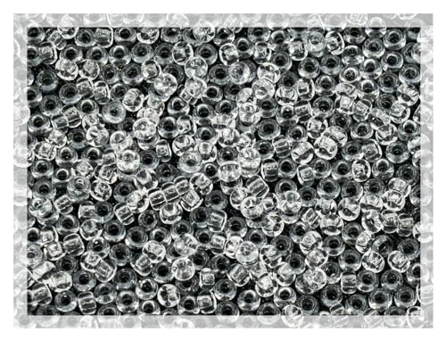 1800 pcs (20g) Preciosa Ornela Seed Beads 10/0 (2.3mm-0.8mm hole), Rocailles for embroidery, bracelets, DIY and cloth making, transparent colorless crystal 00050 von Bohemia Crystal Valley