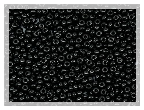 1800 pcs (20g) Preciosa Ornela Seed Beads 10/0 (2.3mm-0.8mm hole), Rocailles for embroidery, bracelets, DIY and other craft projects including jewelry making and cloth making, opaque jet black 23980 von Bohemia Crystal Valley