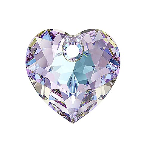 2 stk SWAROVSKI CRYSTALS pendant Heart Cut 6432 crystal stone with hole, 10.5 x 10.5 mm Crystal Vitrail Light (Swarovski-Kristalle Anhänger Herzschnitt 6432 Kristallstein mit Loch Vitrail) von Bohemia Crystal Valley