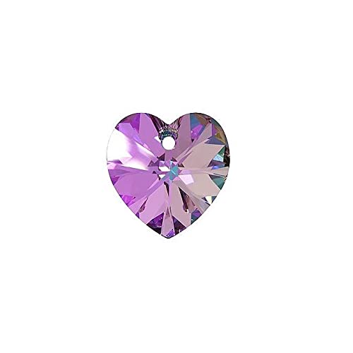 2 stk SWAROVSKI ELEMENTS pendant HEART 6228 crystal stone with hole, 10.3 x 10 mm Crystal Vitrail Light (Swarovski-Elemente Anhänger Herz 6228 Kristallstein mit Loch Vitrail) von Bohemia Crystal Valley