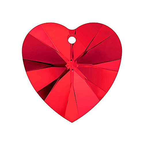 2 stk SWAROVSKI ELEMENTS pendant HEART 6228 crystal stone with hole, 10.3 x 10 mm Light Siam (Swarovski-Elemente Anhänger Herz 6228 Kristallstein mit Loch Licht Siam) von Bohemia Crystal Valley