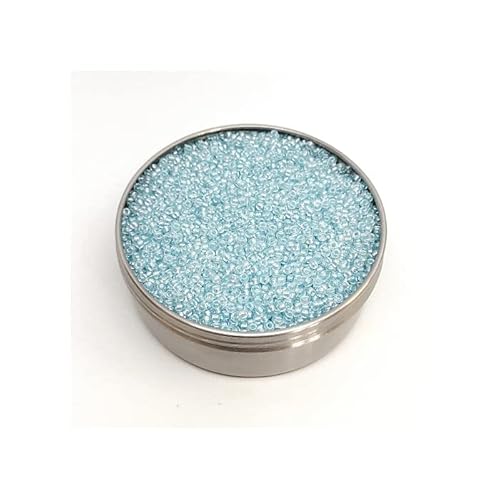 20 g Rocailles PRECIOSA seed beads, 11/0 (approx. 2.1 mm) Crystal Pearl Pastel Blue Dyes (Rocailles preciosa Samenperlen) von Bohemia Crystal Valley