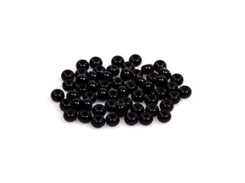 20 g Rocailles PRECIOSA seed beads, 8/0 jet black (Rocailles preciosa Samenperlen pechschwarz) von Bohemia Crystal Valley