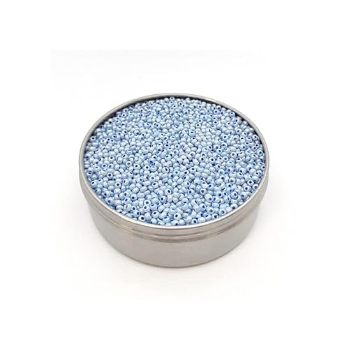 20 g Rocailles PRECIOSA seed beads, 8/0 light blue pearl (Rocailles preciosa Samenperlen Hellblaue Perle) von Bohemia Crystal Valley
