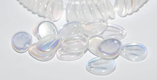 200 stk Abgerundete blattgepresste Glasperlen, Kristall AB (30 AB), Glas, Tschechische Republik, Größe 11 x 9 mm (0.43 x 0.35 in) von Bohemia Crystal Valley
