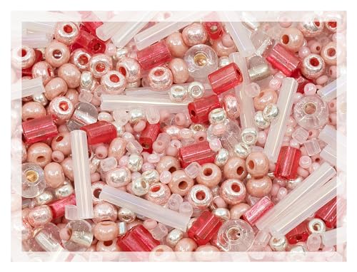 20g Small Rocailles, Seed Beads & Bugles 2-10mm Preciosa Ornela Czech Glass Beads (20g), Rocailles Mix Pink von Bohemia Crystal Valley