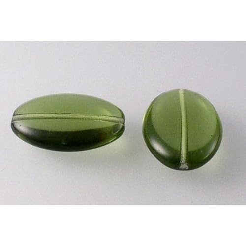 20pcs Ovale Perlen 20 x 14 mm, Transparent grün (50230), Böhmisches Kristall Glas, Tschechien 11199006 Großhandlespackung Oval beads von Bohemia Crystal Valley