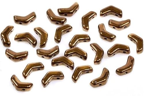 20pcs Pfeil 2-Loch-Perlen Ava Eva 5 x 8 mm, Schwarze Bronze (23980-14415), Böhmisches Kristall Glas, Tschechien 11109035 Arrow 2-hole Beads Ava Eva von Bohemia Crystal Valley