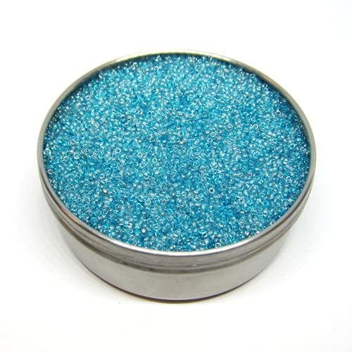 250 g Rocailles PRECIOSA seed beads, 10/0 (approx. 2.3 mm) mix of blue and silver metals (Rocailles Preciosa-Samenperlen Kristallblaues Silber beschichtet) von Bohemia Crystal Valley