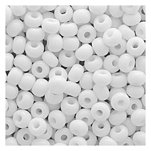 250 g Rocailles PRECIOSA seed beads, 6/0 (approx. 4 mm) opaque white (Rocailles preciosa Samenperlen) von Bohemia Crystal Valley
