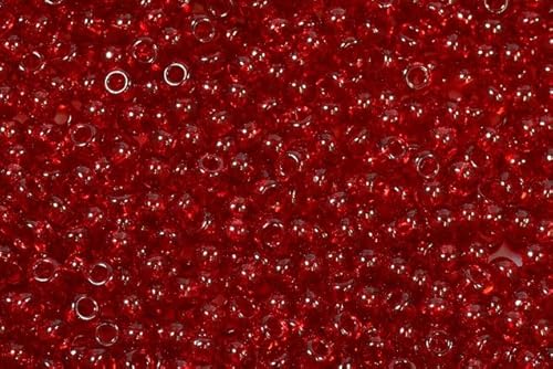 250g (16150 pcs) Round Rocailles Glass Seed Beads Preciosa Ornela 9/0, 2.4-2.8 mm (0.09-0.11 inches) ~ bulk pack, ruby (90090) von Bohemia Crystal Valley