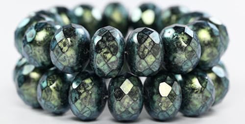 30 pcs Faceted Special Cut Rondelle Fire Polished Beads, Black Hematite 86922 (23980-14400-86922), 13 x 9 mm, Glass, Czech Republic von Bohemia Crystal Valley