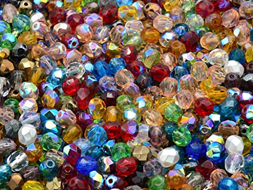 300pcs Feuerpolierte facettierte Perlen rund 5 mm, Mixed Colors Coated, Böhmisches Kristall Glas, Tschechien 15119001 Großhandlespackung Fire Polished Faceted Beads Round 300pcs Feuerpolierte facettierte Perlen rund 5 mm, Mixed Colors Coated, Böhmisches Kristall Glas, Tschechien 15119001 Großhandlespackung Fire Polished Faceted Beads Round von Bohemia Crystal Valley