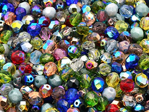300pcs Feuerpolierte facettierte Perlen rund 6 mm, Mixed Colors Coated, Böhmisches Kristall Glas, Tschechien 15119001 Großhandlespackung Fire Polished Faceted Beads Round 300pcs Feuerpolierte facettierte Perlen rund 6 mm, Mixed Colors Coated, Böhmisches Kristall Glas, Tschechien 15119001 Großhandlespackung Fire Polished Faceted Beads Round von Bohemia Crystal Valley