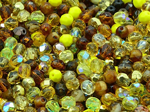 300pcs Feuerpolierte facettierte Perlen rund 6 mm, Mixed Colors Yellow, Böhmisches Kristall Glas, Tschechien 15119001 Großhandlespackung Fire Polished Faceted Beads Round 300pcs Feuerpolierte facettierte Perlen rund 6 mm, Mixed Colors Yellow, Böhmisches Kristall Glas, Tschechien 15119001 Großhandlespackung Fire Polished Faceted Beads Round von Bohemia Crystal Valley