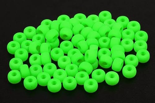 300pcs Gepresste Perlen Pony Bagel 6 mm, Kreide weiße Neongrün (3000-25124), Böhmisches Kristall Glas, Tschechien 11149017 Großhandlespackung Pressed Beads Pony Bagel von Bohemia Crystal Valley