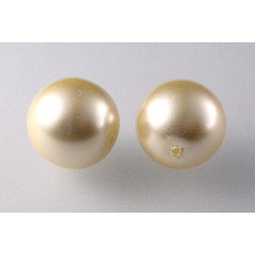 30pcs Runde beschichtete Perlenperlen 14 mm, 70483, Böhmisches Kristall Glas, Tschechien 13119001 Großhandlespackung Round Coated Pearl Beads von Bohemia Crystal Valley