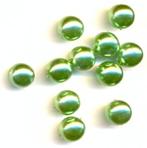 36 stk Imitation pearl glass beads round, 6 mm light green (Nachahmung Pearl Glasperlen rund Hellgrün) von Bohemia Crystal Valley