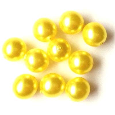36 stk Imitation pearl glass beads round, 6 mm yellow (Nachahmung Pearl Glasperlen rund Gelb) von Bohemia Crystal Valley