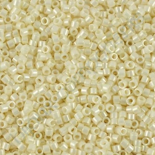 5 g Miyuki DELICA Seed Beads Rocailles, size 11/0, Ceylon Cream (# DB0203), Japan, Glass von Bohemia Crystal Valley