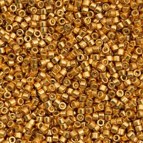 5 g Miyuki DELICA Seed Beads Rocailles, size 11/0, Duracoat Galvanized Yellow Gold (# DB1833), Japan, Glass von Bohemia Crystal Valley