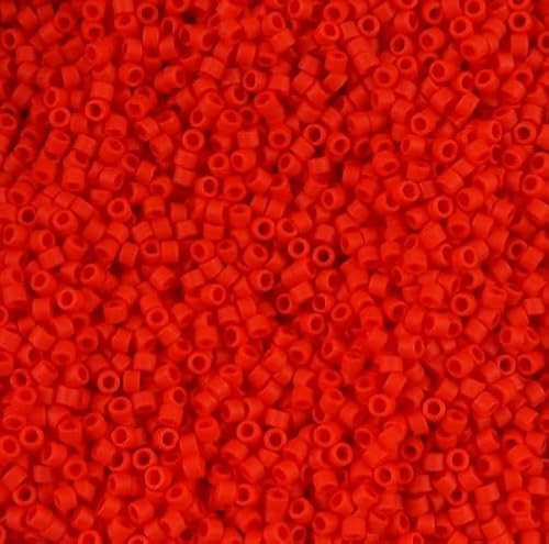 5 g Miyuki DELICA Seed Beads Rocailles, size 11/0, Matte Opaque Coral (# DB0757), Japan, Glass von Bohemia Crystal Valley