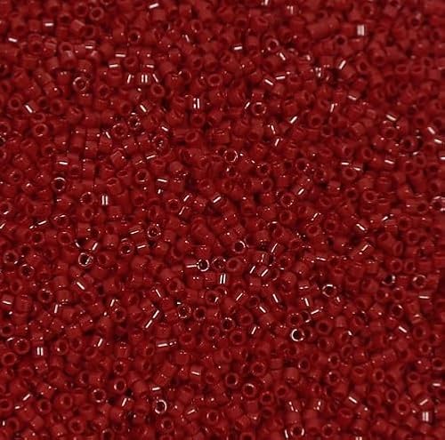 5 g Miyuki DELICA Seed Beads Rocailles, size 11/0, Opaque Dark Red (# DB1140), Japan, Glass von Bohemia Crystal Valley