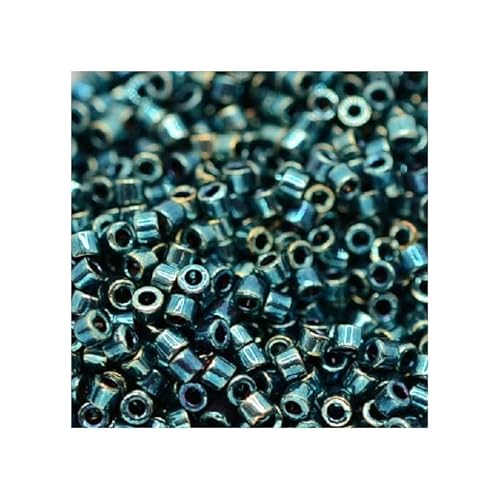 5 g Miyuki Delica Rocailles Seed Beads, 11/0 (1.6 mm) Metallic Blue Green Gold Iris (DB1006) (Miyuki Delica Rocailles Samenperlen Blaugrüne Iris) von Bohemia Crystal Valley