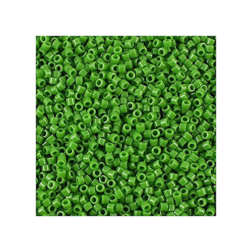 5 g Miyuki Delica Rocailles Seed Beads, 11/0 (1.6 mm) Opaque Green (Miyuki Delica Rocailles Samenperlen Undurchsichtiges Grün) von Bohemia Crystal Valley