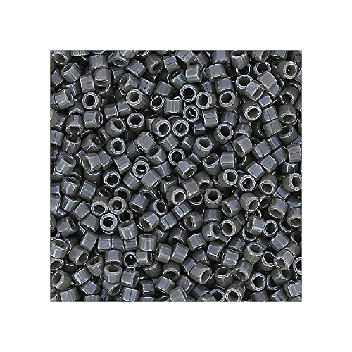 5 g Miyuki Delica Rocailles Seed Beads, 11/0 (1.6 mm) Opaque Luster Dark Gray (Miyuki Delica Rocailles Samenperlen Opaque dunkelgrauer Glanz) von Bohemia Crystal Valley