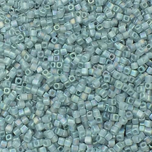 5 g Miyuki Square Beads, size Square 1.8 mm, Trans Rainbow Frosted Gray (# 152FR), Japan, Glass von Bohemia Crystal Valley