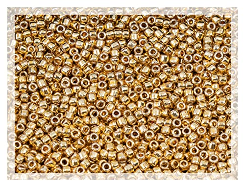 5 g Rocailles TOHO seed beads, 15/0 (1.5 mm) Permanent Finish Galvanized Starlight (#pf557) (Rocailles Toho Samenperlen Gold) von Bohemia Crystal Valley