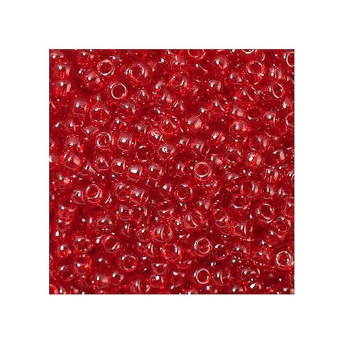 5 g Rocailles TOHO seed beads, 15/0 (1.5 mm) Transparent Ruby Red (Rocailles Toho Samenperlen Rot) von Bohemia Crystal Valley