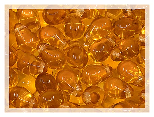 50 Stück Böhmische Glasperlen, 6x9mm, Tropfen Träne Teardrop Bernstein Topas Orange Transparent von Bohemia Crystal Valley