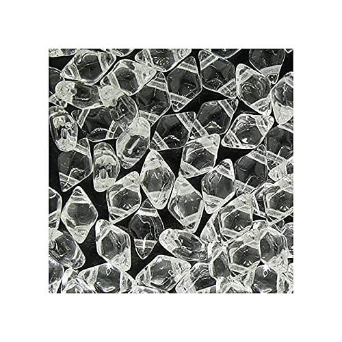 50 g DIAMONDUO glass two-hole beads rhombus gemduo, 5 x 8 mm Crystal (Diamonduo-Glas Zwei-Loch-Perlen Rhombus GEMDUO Kristall) von Bohemia Crystal Valley