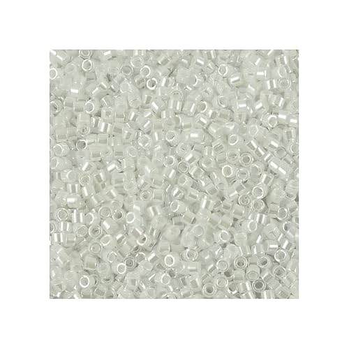 50 g Miyuki Delica Rocailles Seed Beads, 11/0 (1.6 mm) Opaque White Luster (Miyuki Delica Rocailles Samenperlen Undurchsichtiges Weiß) von Bohemia Crystal Valley