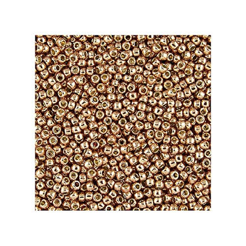 50 g Rocailles TOHO seed beads, 11/0 (2.2 mm) Permanent Finish Galvanized Rose Gold (#pf551) (Rocailles Toho Samenperlen Rosengold) von Bohemia Crystal Valley