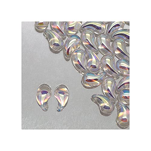50 g ZoliDuo Czech 2-hole glass beads, 5 x 8 mm crystal AB, left version (Zoliduo tschechische 2-Loch-Glasperlen Crystal AB) von Bohemia Crystal Valley