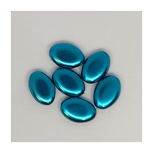 6 stk Pearl Immitaion Glass Beads, 16 x 11 mm Sea Blue (Perlen-Imtrichion Glasperlen Blau) von Bohemia Crystal Valley