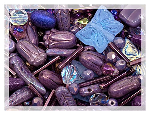 2.1oz (60 g) Mix of Unique Czech Bohemia Glass Pressed Beads, Violet Purple Pink Crystal AB, Table Cut, Matte and Glossy, Hand Made BCV 2.1oz (60 g) Mix of Unique Czech Bohemia Glass Pressed Beads, Violet Purple Pink Crystal AB, Table Cut, Matte and Glossy, Hand Made BCV von Bohemia Crystal Valley