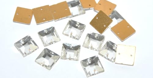 Czech Glass Rhinestones Flat Back Sew On with Hole, Crystal Foiled (CRYSTAL-SIMILIZATION), Glass, Czech Republic (10 x 10 mm) von Bohemia Crystal Valley