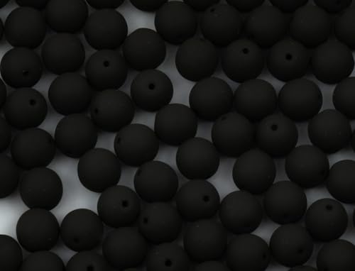 Round Druck Pressed Beads Black Country (29531), Glass, Czech Republic (3 mm) von Bohemia Crystal Valley